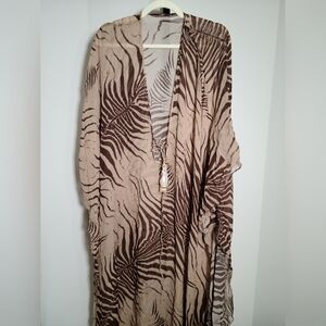 Cavalli x Skims Zebra Print Long Kaftan 2X Women. NWT.